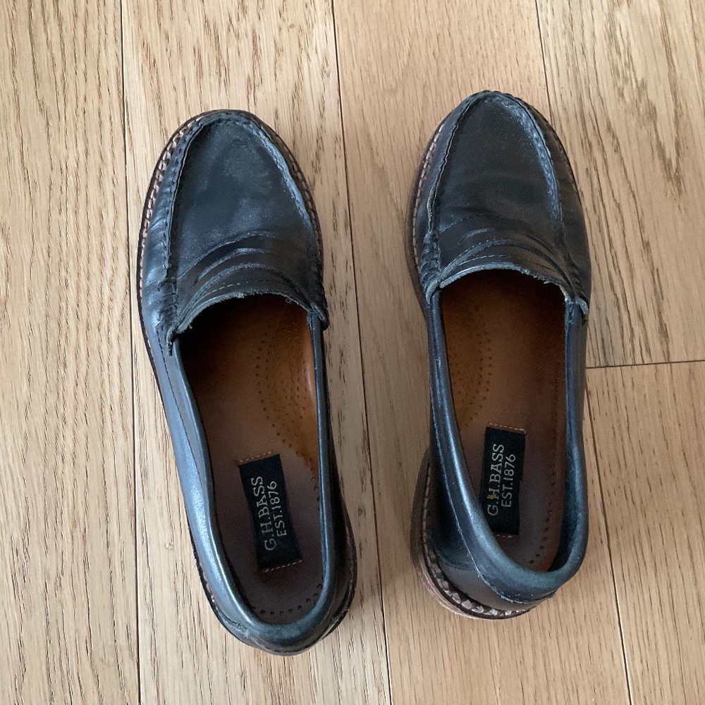 G.H.Bass black loafers, size 36